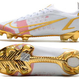 Chuteira Campo Nike Mercurial Vapor 14 Elite FG Branco/Rosa - Low