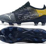 Chuteira Campo Puma Ultra FG Azul/Amarelo