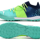 Chuteira Society Puma Future Z TF Blue/Yellow/Green - Low
